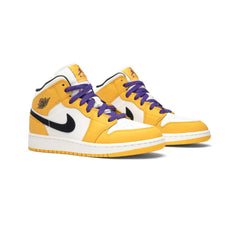 Air-Jordan-1-Mid-SE-‘Lakers’-GS-front-side
