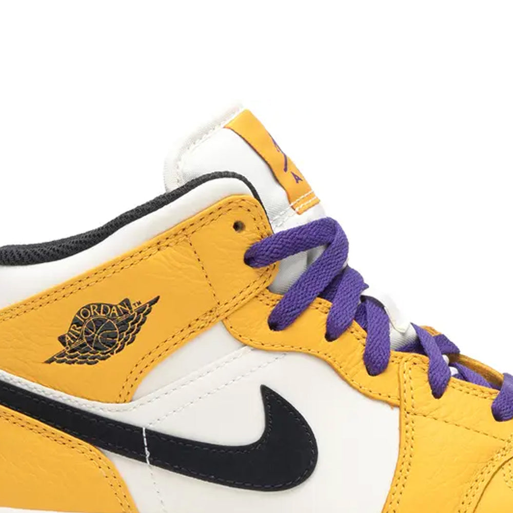 Air-Jordan-1-Mid-SE-‘Lakers’-GS-side-close-up