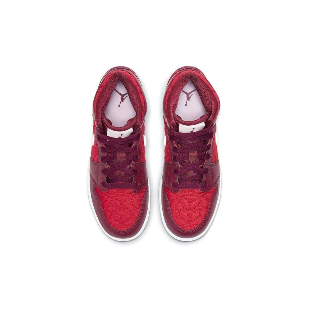 Air-Jordan-1-Mid-‘Red-Quilt’-GS-top-down