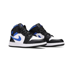 Air-Jordan-1-Mid-‘White-Black-Royal’-GS-front-side