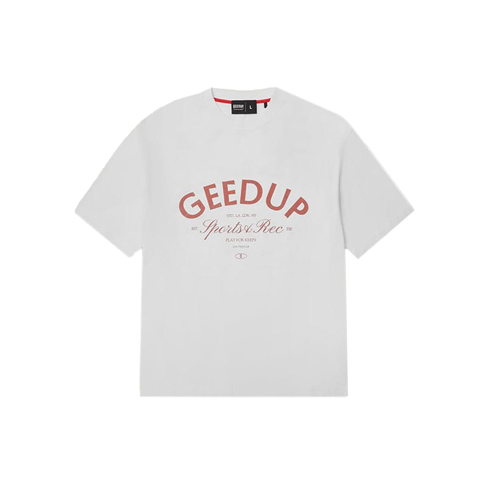 Geedup-Sports-&-Rec.-T-Shirt-‘White-/-Burgundy’-(2025)-2