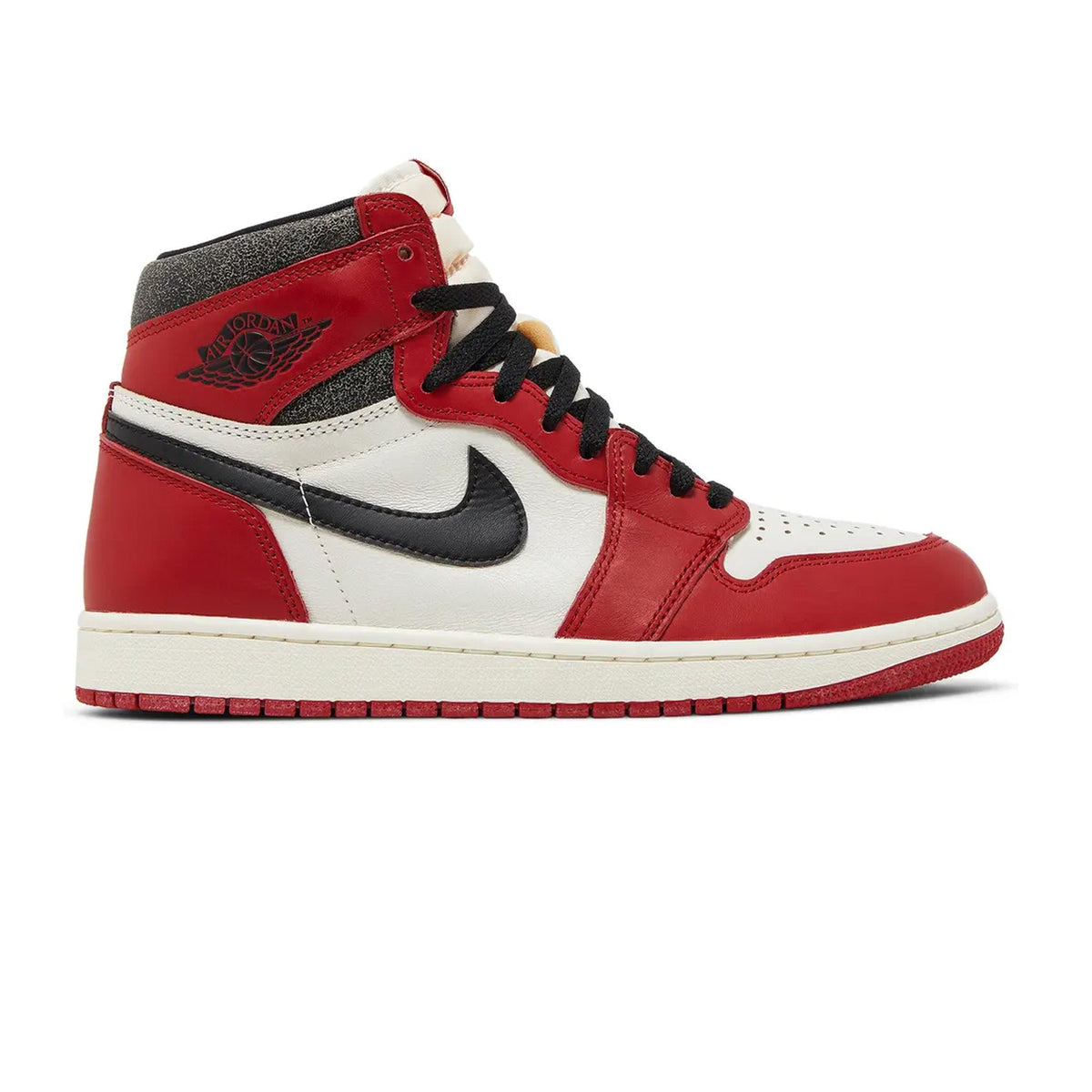 Air Jordan 1 Retro High OG Chicago Lost and Found 2022 lateral view, authenticated on PUSHAS