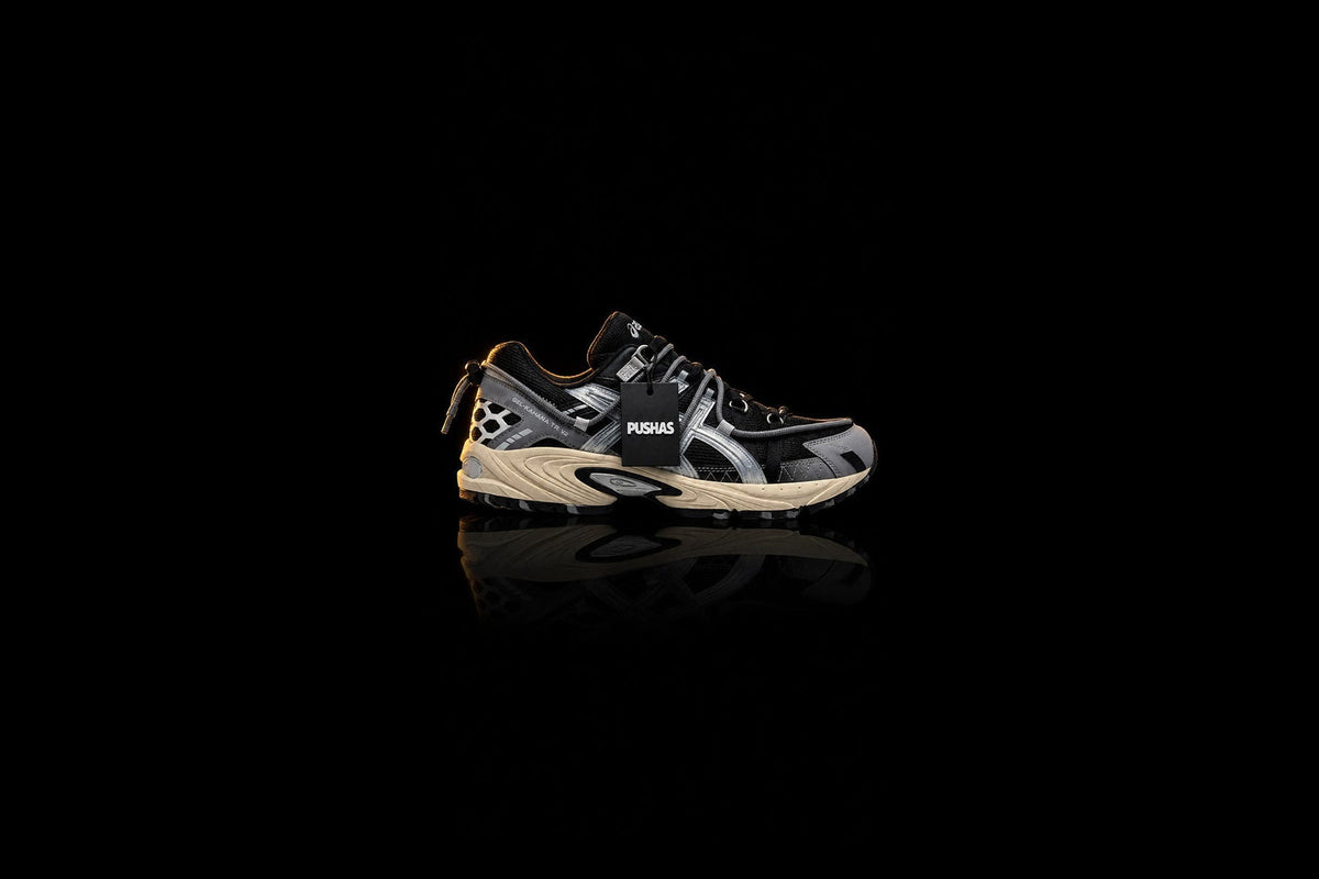 ASICS Gel-Kahana TR V2 ‘Black Silver’ photographed by PUSHAS