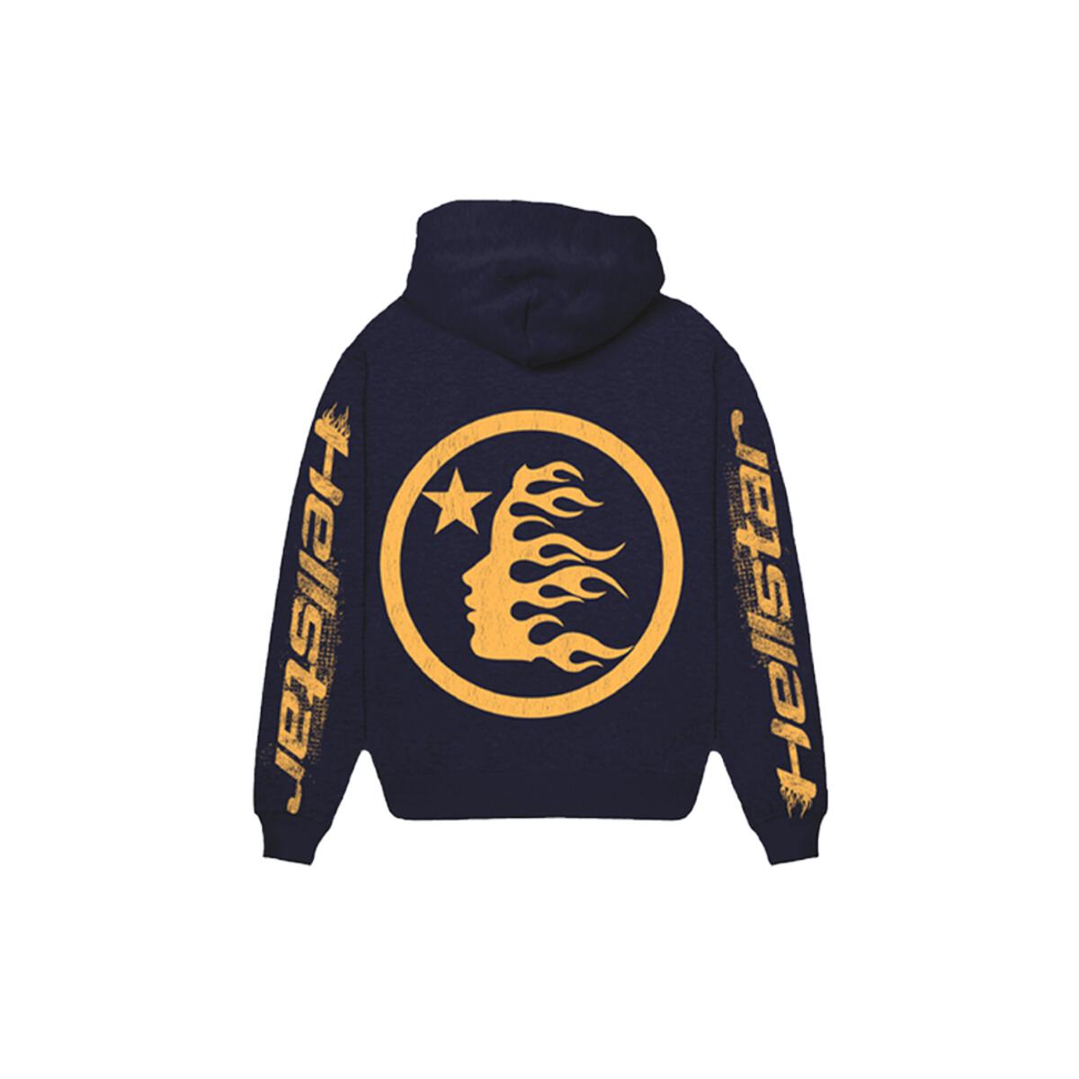 HELLSTAR SPEED HOODIE NAVY GOLD BACK