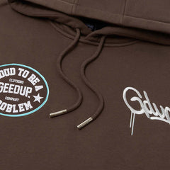 Geedup Proud To Be A Problem Hoodie 'Brown / Light Blue'