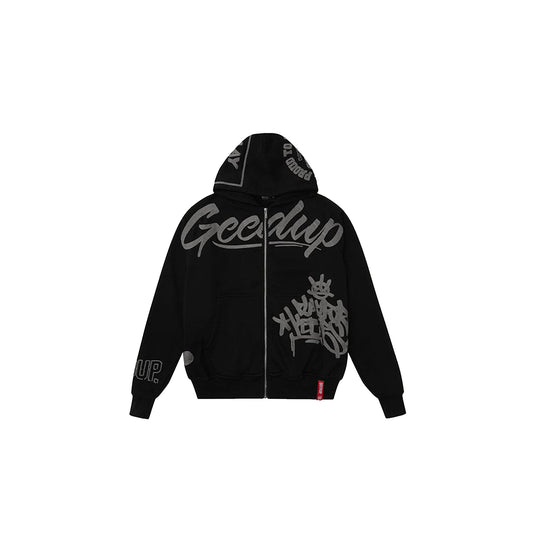 Geedup Multi-Logo Zip Jacket 'Black / Grey'