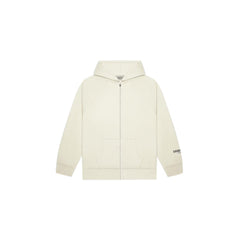 Fear of God Essentials Full Zip Up Hoodie Applique Logo 'Buttercream' (2020)