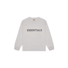 Fear of God Essentials Boxy Long Sleeve T-Shirt Applique Logo 'Light Heather Oatmeal' (2020)