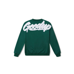 Geedup OS Script Crewneck 'Forest Green / White'