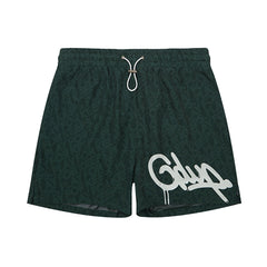 Geedup Handstyle / Play For Keeps Monogram Swim Shorts 'Forest Green / White' (2024)