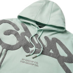 Geedup-Handstyle-Cropped-Hoodie-‘Teal-/–Grey’(2025)-front-close-up