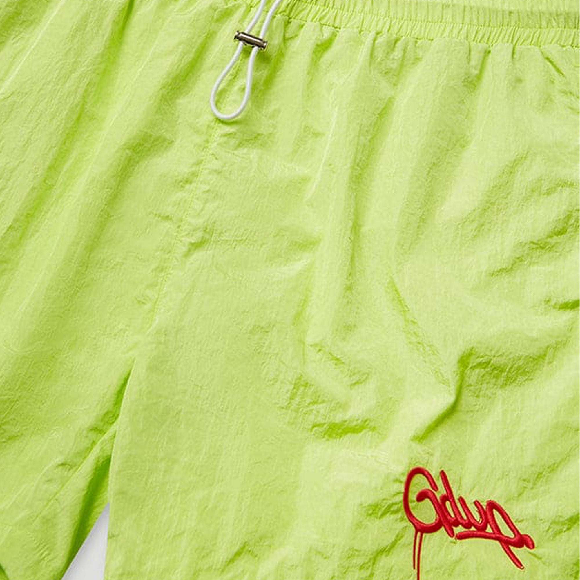 Geedup-Handstyle-Nylon-Shorts-'Hyper-Yellow'(2025)-front-close-up