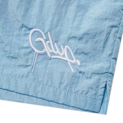 Geedup-Handstyle-Nylon-Shorts-'Light-Blue'(2025)-logo-close-up