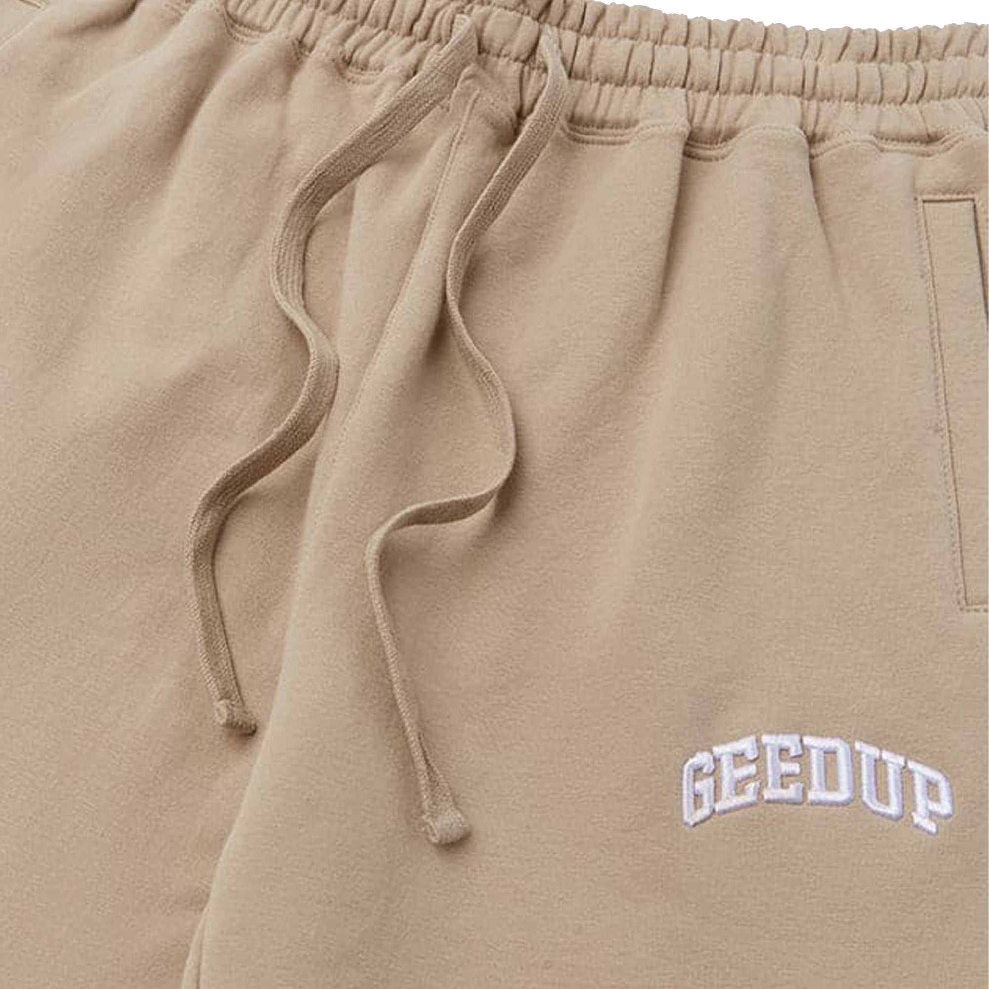 Geedup-Micro-Team-Logo-Trackpants-'Tan'-(2024)-front-close-up