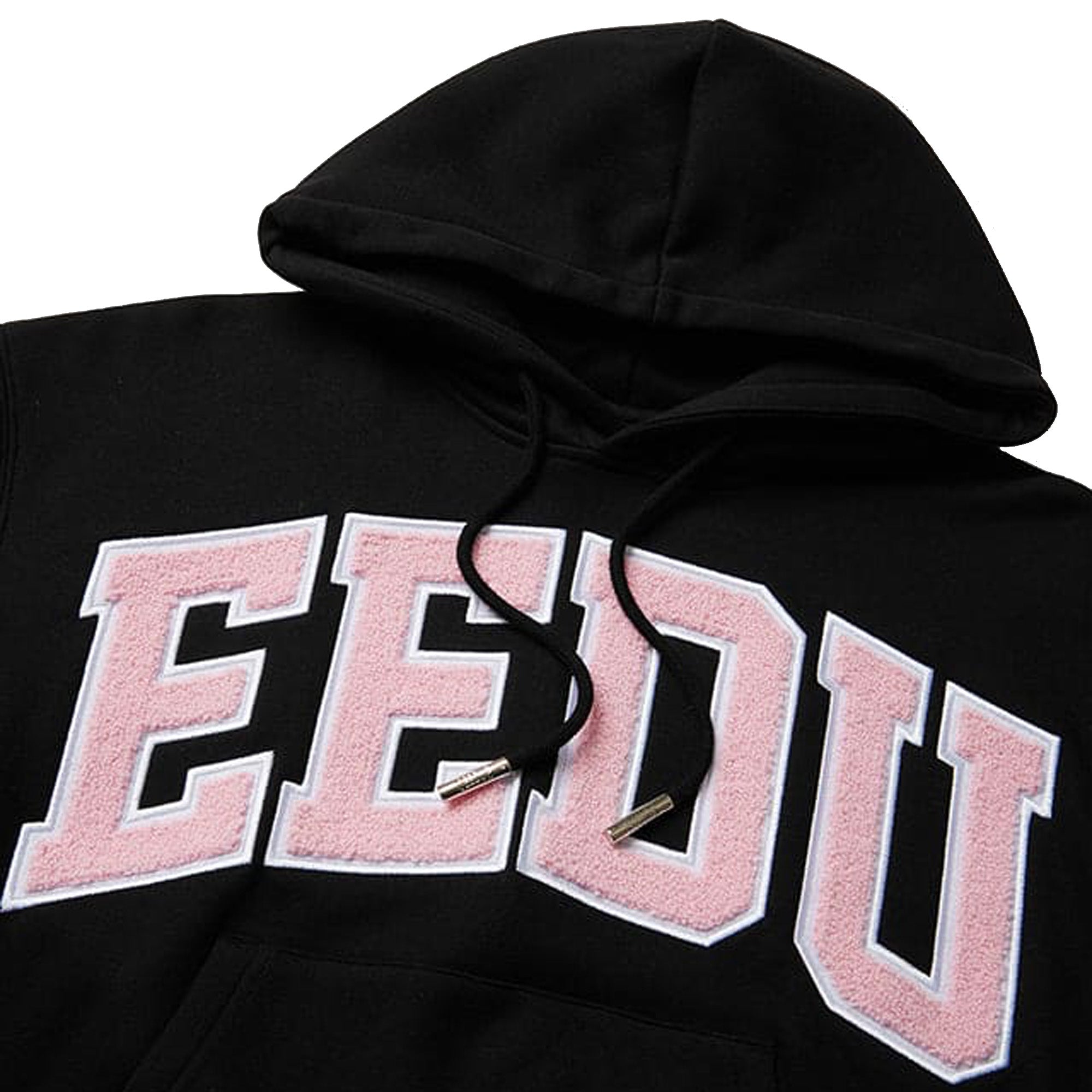 Geedup-Team-Logo-Cropped-Hoodie-‘Black-/–Dusty-Pink’(2025)-front-close-up