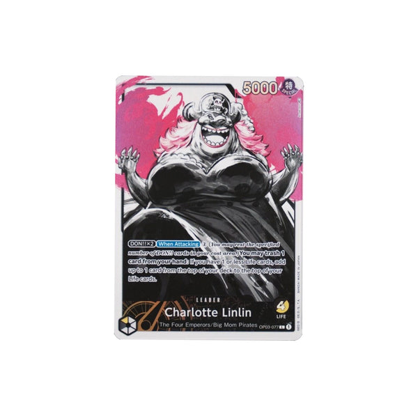 One Piece Card Game Japanese OP03-Pillars of Strength #OP03-077 Charlotte Linlin Leader Alternate Art (2023)