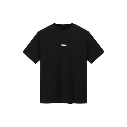 PUSHAS Print Logo T-Shirt 'Black / White' (2024)