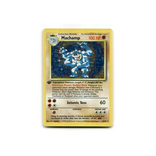 Pokémon TCG Base Set 1st Edition #8 Machamp Holo Deck Exclusive (1999)