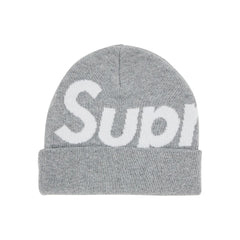 Supreme-Big-Logo-Beanie-'Ash-Grey'-(2024)-front