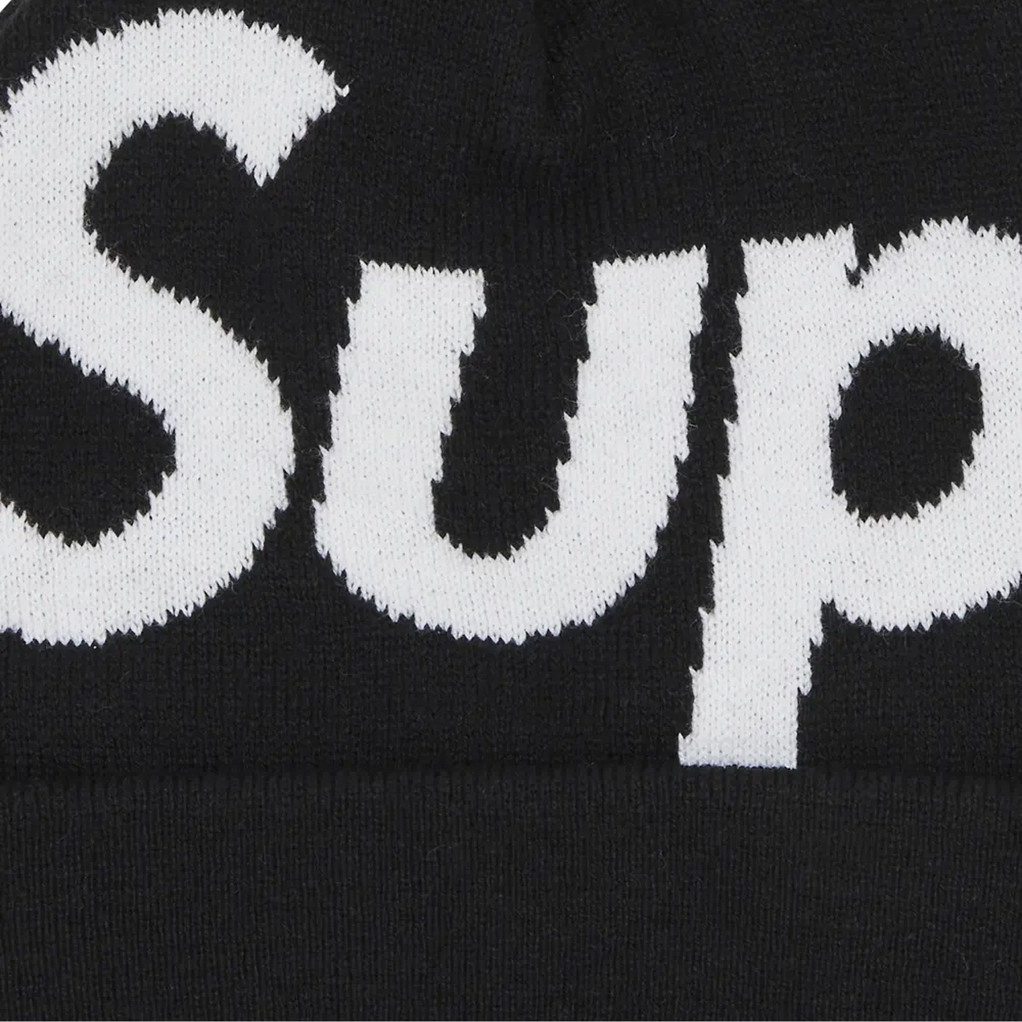 Supreme-Big-Logo-Beanie-'Black'-(2024)-close-up