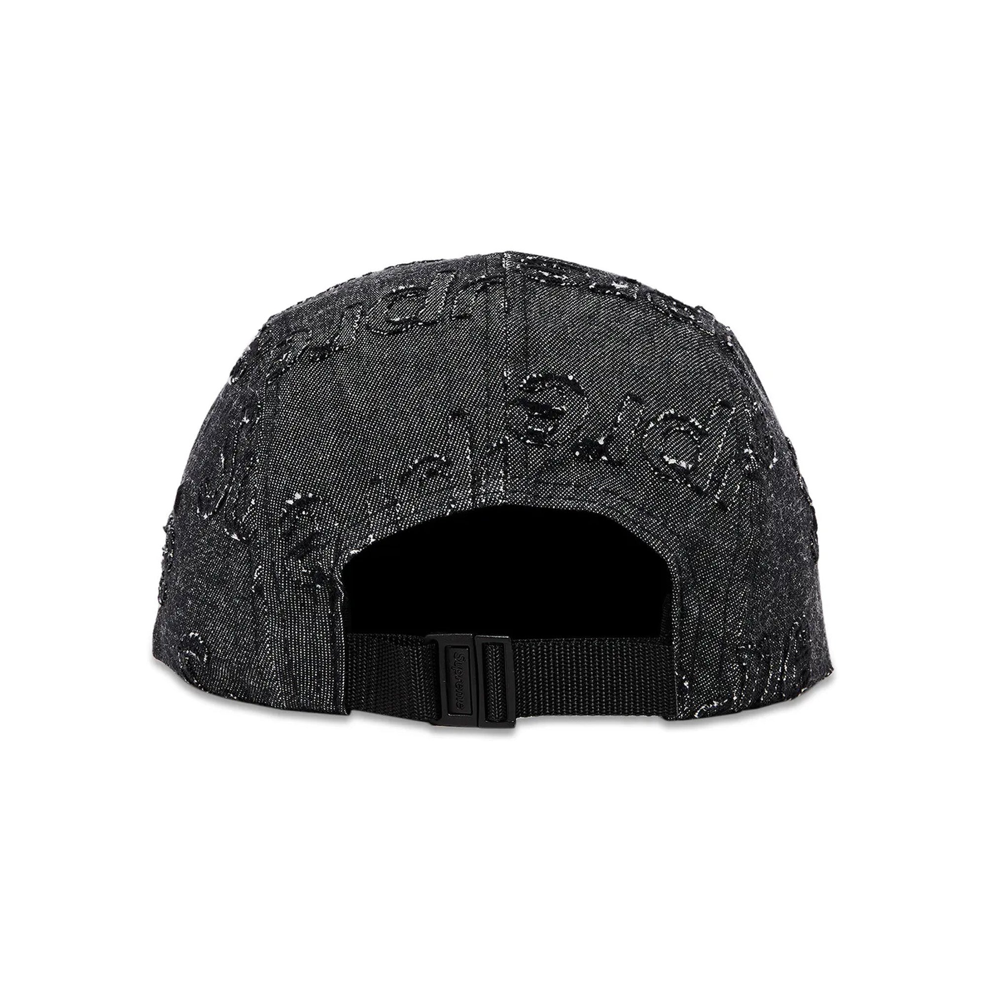 Supreme-Lasered-Denim-Camp-Cap-'Black'-(2024)-back