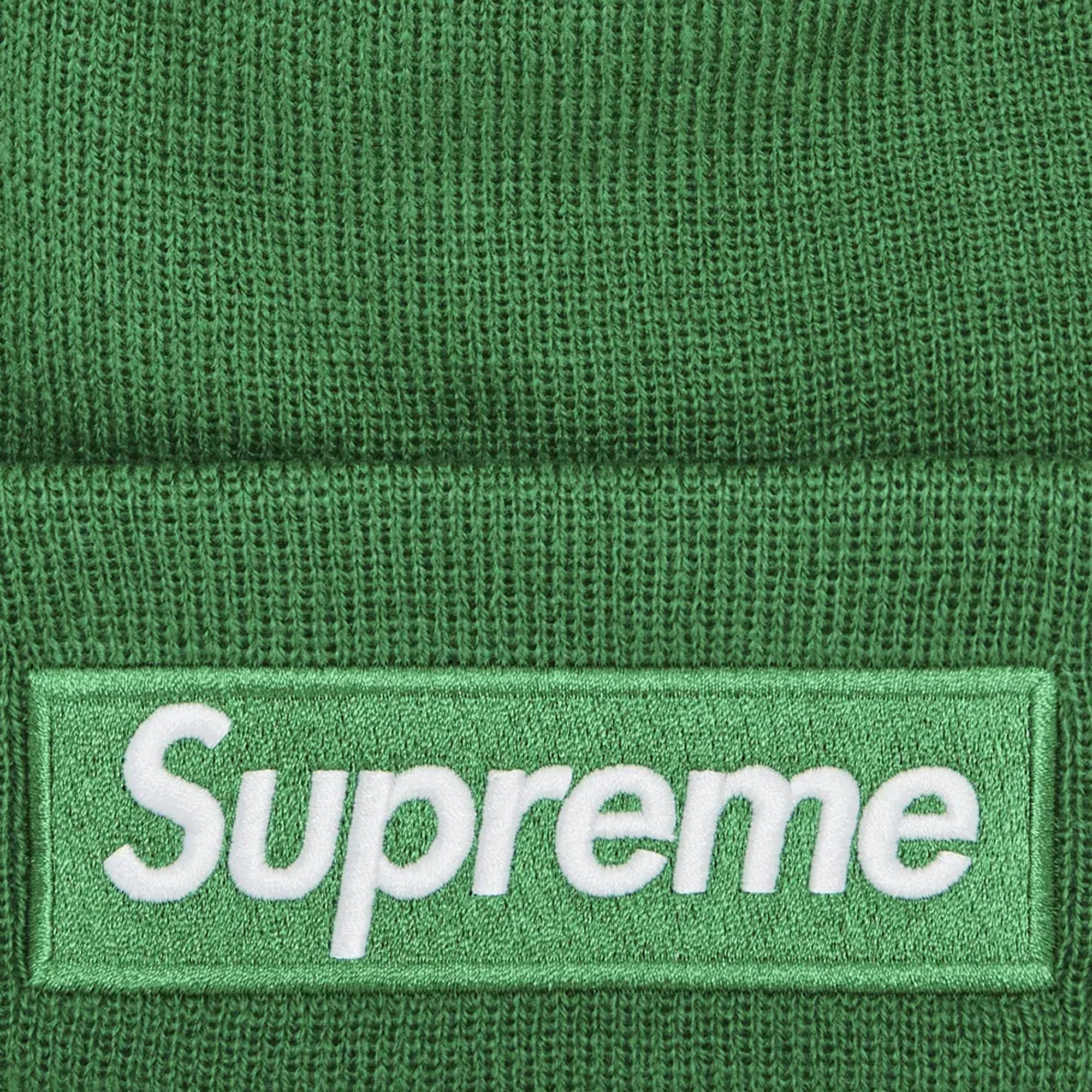 Supreme-New-Era-Box-Logo-Beanie-'Green'-(2024)-close-up