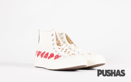 Comme des Garcons Play x Chuck Taylor 1970s Hi 'Multi Heart' - Milk (New)